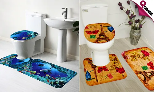 3-Piece Bathroom Mat Sets!